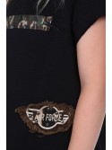 T-shirt with camo details, black NDZ8641 - Online store - Boutique